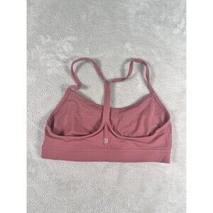 Lululemon Flow Y Nulu Pink Dusty Rose Pullover  Sport Bra Womens 8 Workout